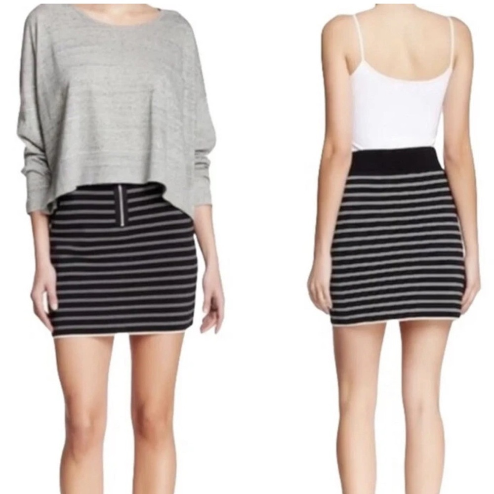 Rag & Bone Regan Black & Cream Stripe Mini Skirt NWT